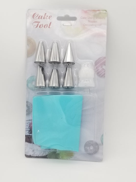 Silicone Piping Bag - 8 Piece Set